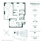 Layout picture Apartment with 2 bedrooms 101.3 m2 in complex Primavera