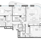 Layout picture Apartment with 3 bedrooms 164 m2 in complex Dom Lavrushinsky
