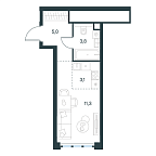 Layout picture Apartment with 1 bedroom 23.2 m2