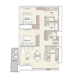 Layout Flat 132.3 m2 in complex Mercer House North