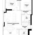 Layout picture Apartment with 2 bedrooms 68.54 m2 in complex Hide