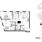 Layout picture Apartments with 2 bedrooms 84.2 m2 in complex Titul na Serebrjanicheskoy