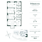 Layout picture Apartment with 3 bedrooms 131.4 m2 in complex Primavera