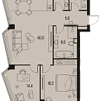 Layout picture Apartment with 2 bedrooms 94.1 m2 in complex High Life