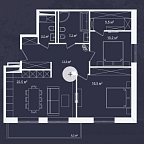 Layout picture Apartments with 2 bedrooms 94.02 m2 in complex River Residences