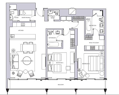 Layout Flat 154.5 m2 in complex The Sterling