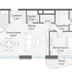 Layout picture Apartment with 2 bedrooms 85.6 m2 in complex Dom Lavrushinsky
