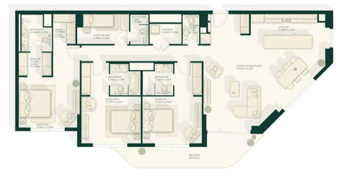 Layout picture 3-br from 1657 sqft