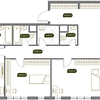 Layout picture Apartment with 4 bedrooms 173.5 m2 in complex West Garden