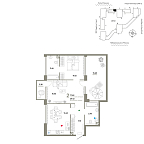 Layout picture Apartment with 1 bedroom 77.82 m2 in complex WOW