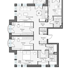 Layout picture Apartment with 3 bedrooms 125.08 m2 in complex Dom "Dostizhenie"