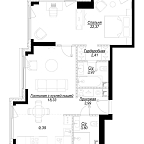 Layout picture Apartment with 1 bedroom 64.38 m2 in complex Hide