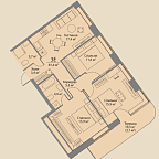 Layout picture Apartment with 2 bedrooms 81.4 m2 in complex Stories