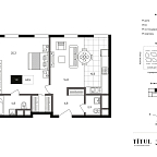 Layout picture Apartments with 1 bedroom 63.5 m2 in complex Titul na Serebrjanicheskoy