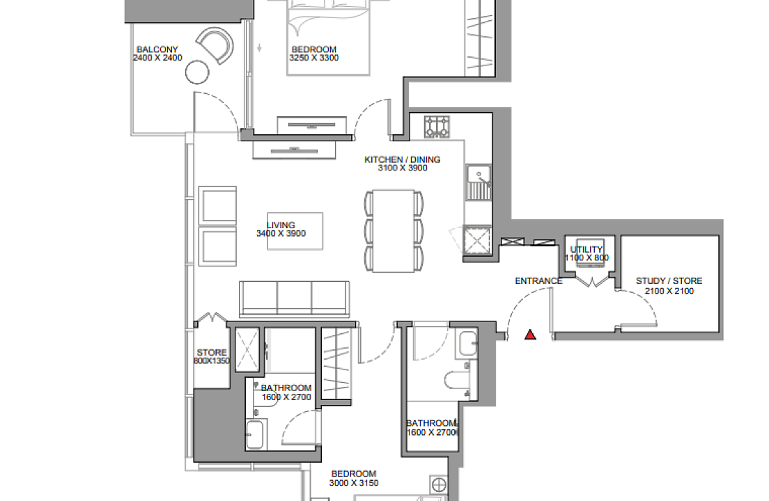 Flat 102.4 m2 in complex Skyscape Altius