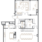 Layout picture Apartment with 3 bedrooms 247.75 m2 in complex TURGENEV