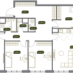 Layout picture Apartment with 5 bedrooms 125.5 m2 in complex West Garden