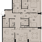 Layout picture Apartment with 3 bedrooms 104.4 m2 in complex High Life