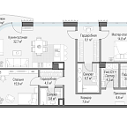 Layout picture Apartment with 2 bedrooms 110.2 m2 in complex Lavrushinsky