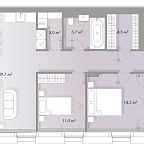 Layout picture Apartments with 2 bedrooms 105.8 m2 in complex Lumin House