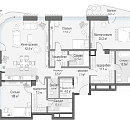 Layout picture Apartment with 3 bedrooms 162.4 m2 in complex Dom "Lavrushinsky"