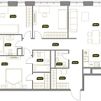 Layout picture Apartment with 1 bedroom 102.2 m2 in complex West Garden