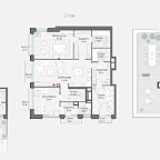 Layout picture Apartment with 4 bedrooms 172 m2 in complex Obydensky №1