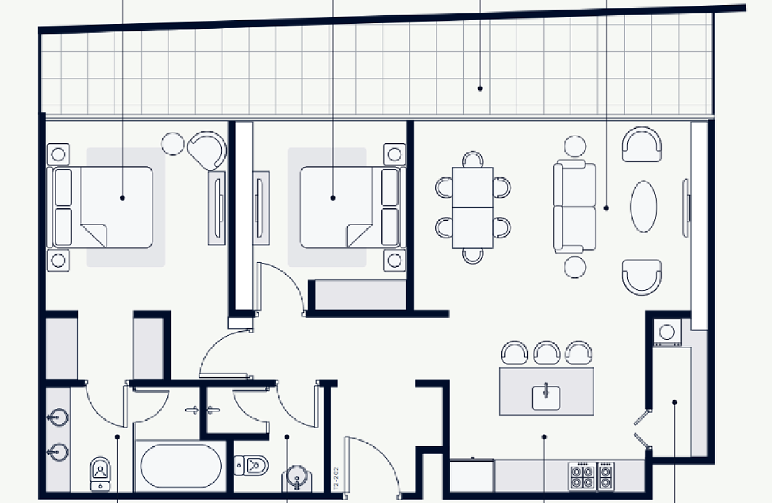 Flat 119.7 m2 in complex Azizi Riviera