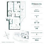 Layout picture Apartment with 2 bedrooms 102.6 m2 in complex Primavera