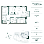 Layout picture Apartment with 3 bedrooms 112.7 m2 in complex Primavera