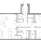 Layout picture Apartment with 2 bedrooms 122.55 m2 in complex TURGENEV
