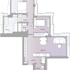 Layout picture Apartments with 2 bedrooms 82.4 m2 in complex Lumin House