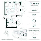 Layout picture Apartment with 3 bedrooms 128.2 m2 in complex Primavera