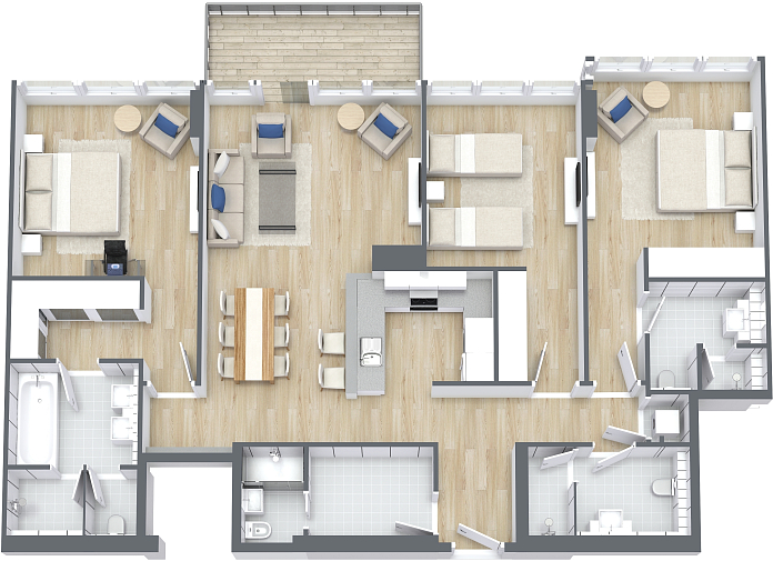 Layout picture 3-br from 1709 sqft