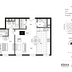 Layout picture Apartments with 1 bedroom 66.3 m2 in complex Titul na Serebrjanicheskoy