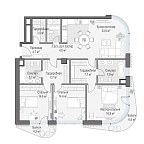 Layout picture Apartment with 3 bedrooms 125 m2 in complex Dom Lavrushinsky