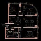 Layout picture Apartment with 4 bedrooms 91.54 m2 in complex Famous