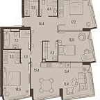 Layout picture Apartment with 3 bedrooms 119.4 m2 in complex High Life